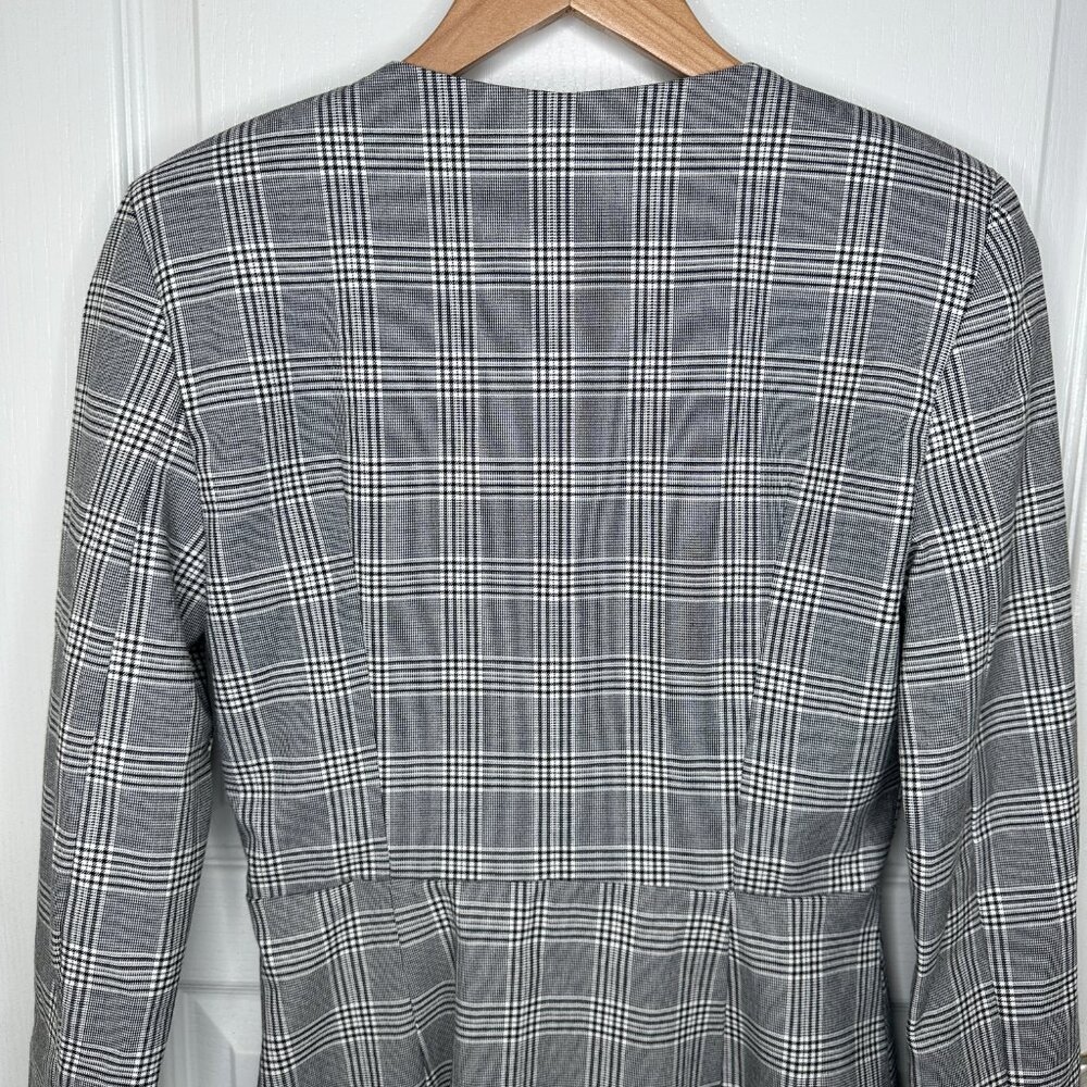 ZARA GRAY BLACK PLAID MINI DRESS WITH BUTTONS MEDIUM BRAND NEW WITH TAGS - Picture 8 of 9